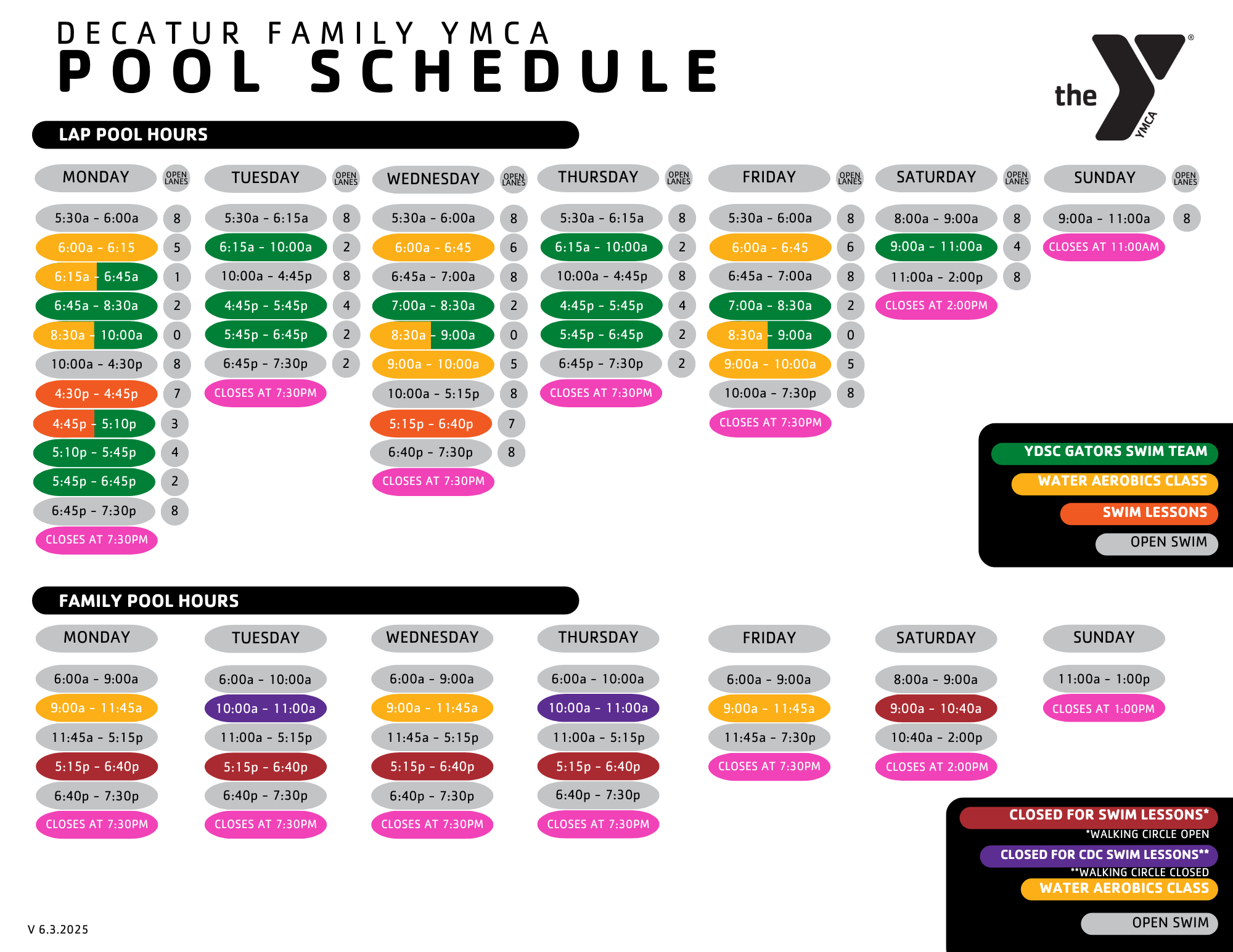Pool Schedule